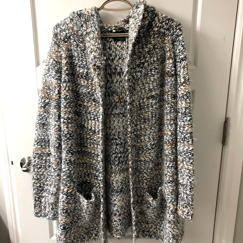 Cliché Couture wool blend duster cardigan with two front pockets Medium